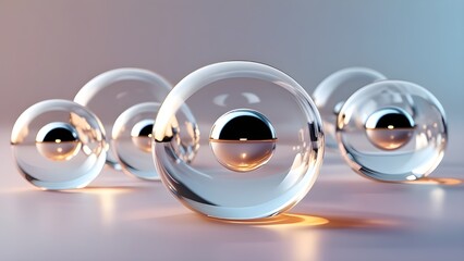  "Photorealistic Crystal Bubble with Metallic Core on Studio Background"
