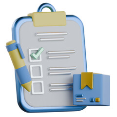 Inventory Stock List 3D Icon Colorful Style