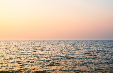 Sea sunset sky evening sunrise cloud weather dramatic landscape goldent and indigo color gradient...