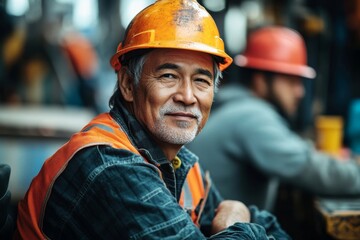 Portrait of workers on a break, conversing with colleagues and resting during their shift. The scene emphasizes camaraderie and teamwork, Generative AI
