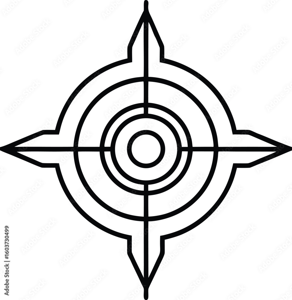 Poster line style target purpose or competition symbol isolated on transparent background