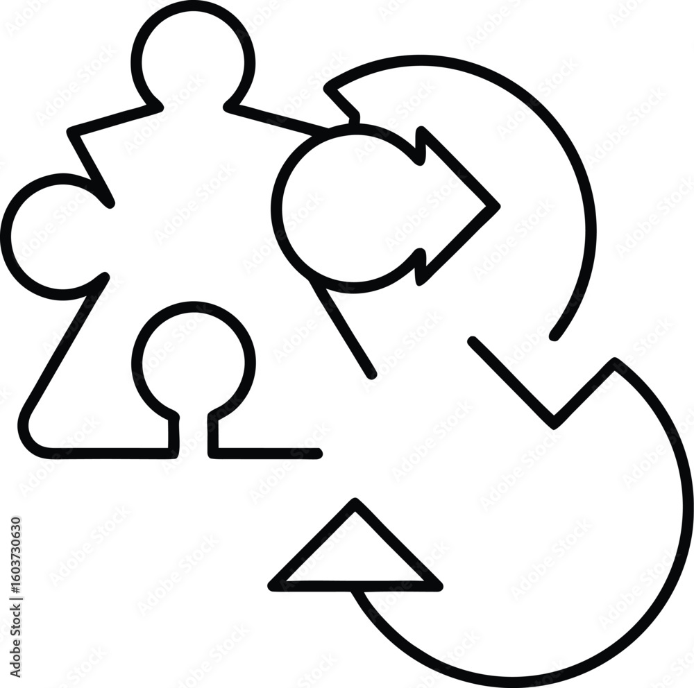Poster line style adaptability arrows icon isolated on transparent background