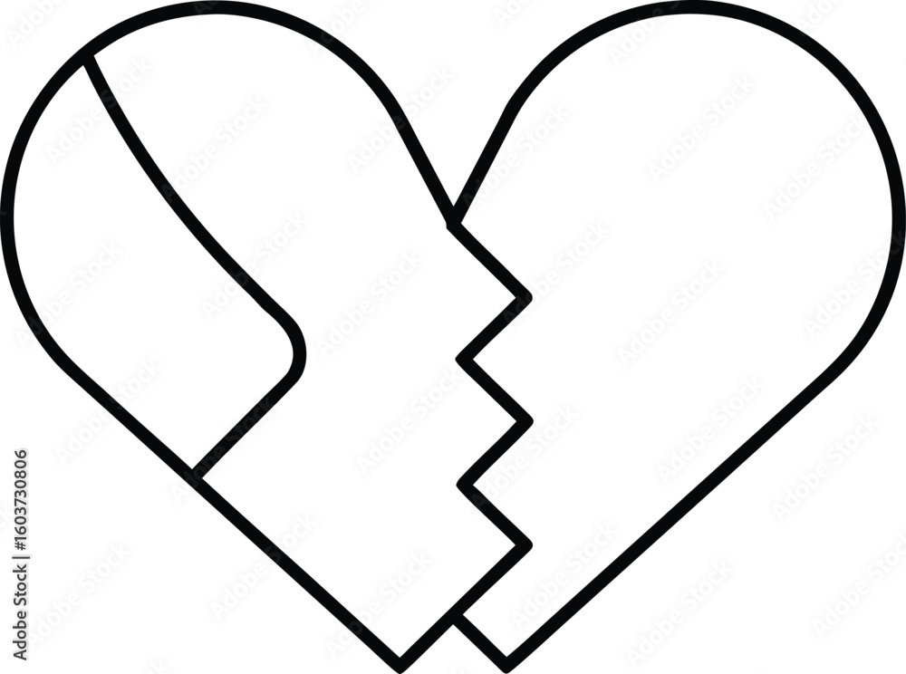 Poster line style forgiveness heart icon isolated on transparent background