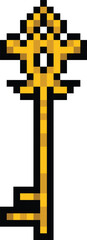 Pixel art vintage key element object graphic