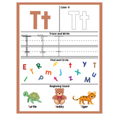 Alphabet worksheet T