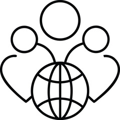 Line style icon showing community responsibility isolated on transparent background