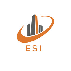 Classic Shield Logo with Stars and ESI Letters – Premium Badge or Security Brand Identity. ESI Letter Logo.
