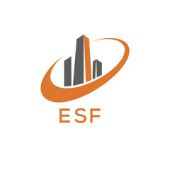 Classic Shield Logo with Stars and ESF Letters – Premium Badge or Security Brand Identity. ESF Letter Logo.
