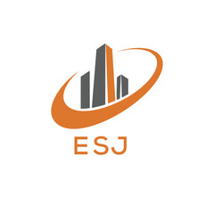 Classic Shield Logo with Stars and ESJ Letters – Premium Badge or Security Brand Identity. ESJ Letter Logo.
