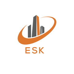 Classic Shield Logo with Stars and ESK Letters – Premium Badge or Security Brand Identity. ESK Letter Logo.
