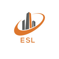 Classic Shield Logo with Stars and ESL Letters – Premium Badge or Security Brand Identity. ESL Letter Logo.
