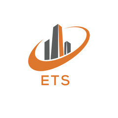 Classic Shield Logo with Stars and ETS Letters – Premium Badge or Security Brand Identity. ETS Letter Logo.

