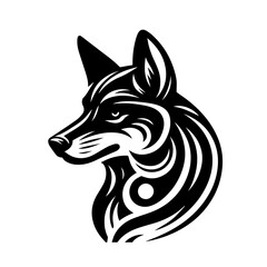 Obraz premium Stylized Black Wolf Head Tribal Design 2.