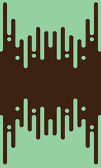 Abstract background with dripping brown and mint green lines, modern flat vector design
