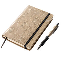 Elegant Embossed Leather Notebook with Pen for Writing and Journaling