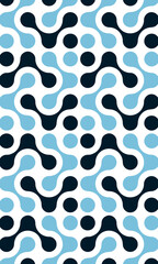 Abstract Blue and Black Organic Molecule Pattern Seamless Background Graphic Design