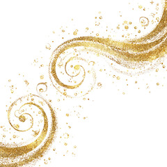 Gold swirls and flourishes on black background (3)