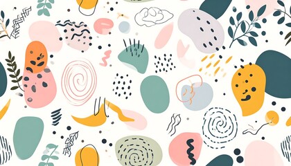 Abstract pattern with various shapes and colors