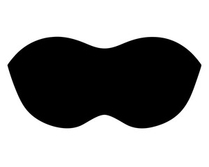 Abstract black shape with rounded edges on a white background design