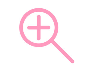 Fototapeta premium シンプルズームインアイコン（ピンク）