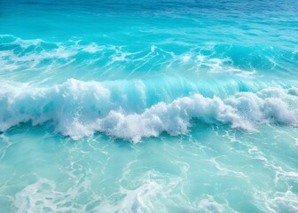 Stunning turquoise ocean waves crashing on a vibrant summer day, perfect for travel and vacation ads