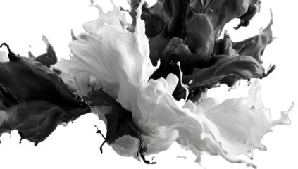 Abstract monochrome ink splash