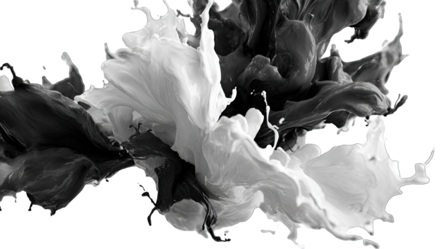 Abstract monochrome ink splash
