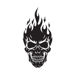 Fototapeta premium Fiery Skull Graphic Art fire flames