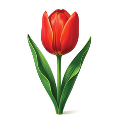 A beautiful bouquet of fresh red tulips isolated on a white background, embodying the essence of spring bloom