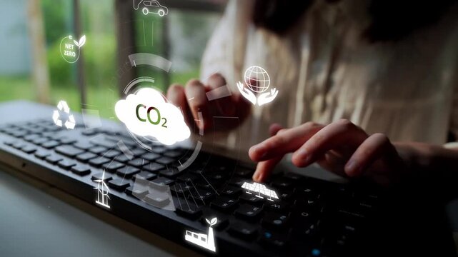 Net zero goals and CO2 reduction strategy driving sustainability, green energy integration, net zero emissions policies, and climate-friendly sustainability solutions for business and society. Muxer