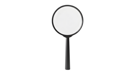 A simple image of a black magnifying glass isolated against a black background   ai generative, transparent background, white background.