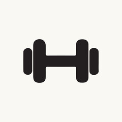 Simple Black Dumbbell Icon