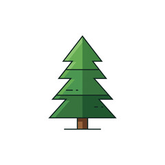 Fototapeta premium Green tree vector illustration for holiday season decoration, a festive symbol perfect for greeting cards