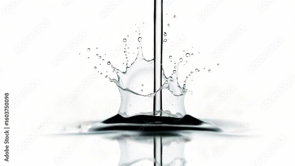 Poster a captivating water splash frozen in time, showcasing its dynamic crown shape and crystalclear trans