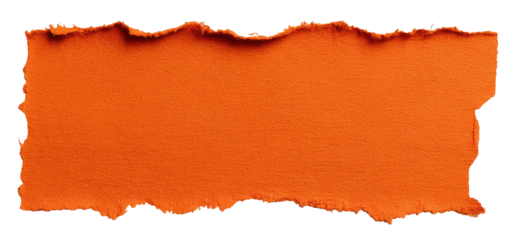 Orange Torn Paper Edge Texture on Transparent Background textured
