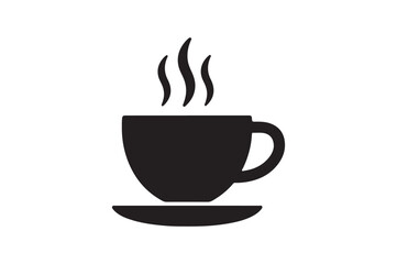 Tea Cup icon silhouette vector with white background