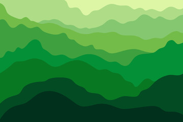 Obraz premium Green mountain layers abstract illustration featuring overlapping gradient color scheme for background