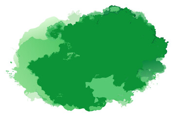 Fototapeta premium Green watercolor splash background abstract design isolated on white wallpaper