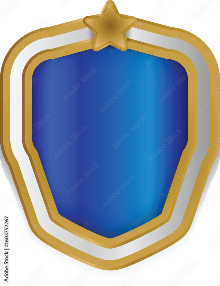 Poster golden shield badge and label retro shape element