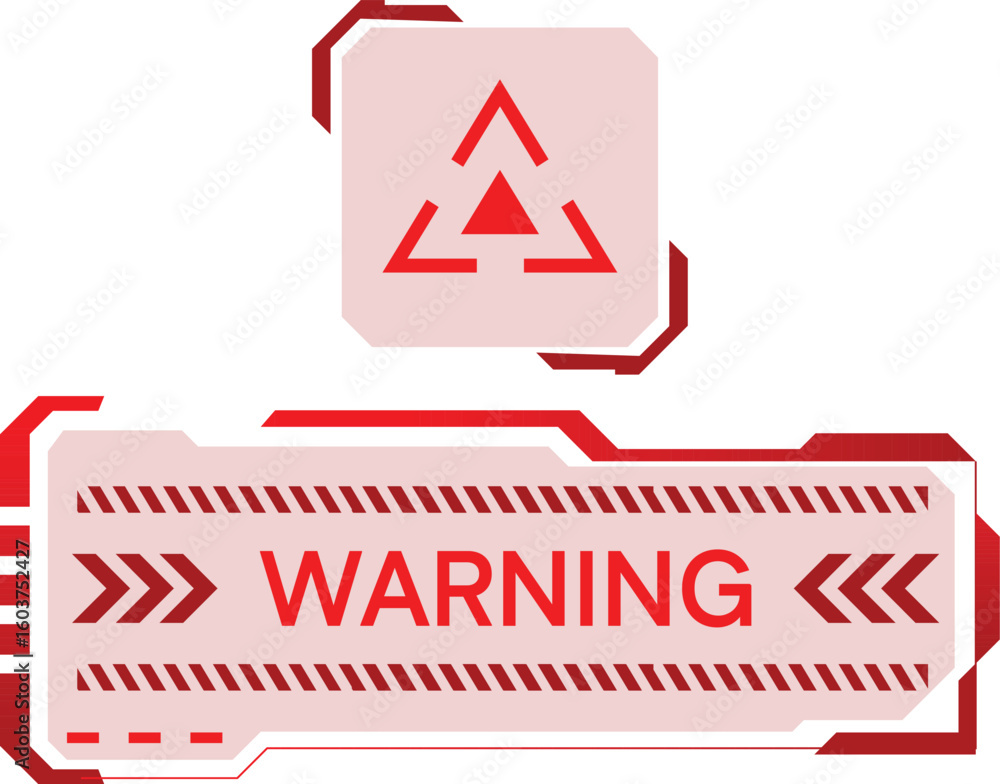 Poster hud attention warning sign futuristic element design