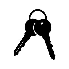 key with ring icon vector, Key Silhouette