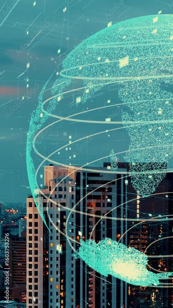 Poster global connection and the internet network alteration in smart city . concept of future wireless dig