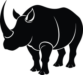 Rhino Silhouette Vector Art 