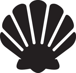 Silhouette vector of a seashell. Perfect for beach, ocean, marine, and coastal-themed graphic design projects.