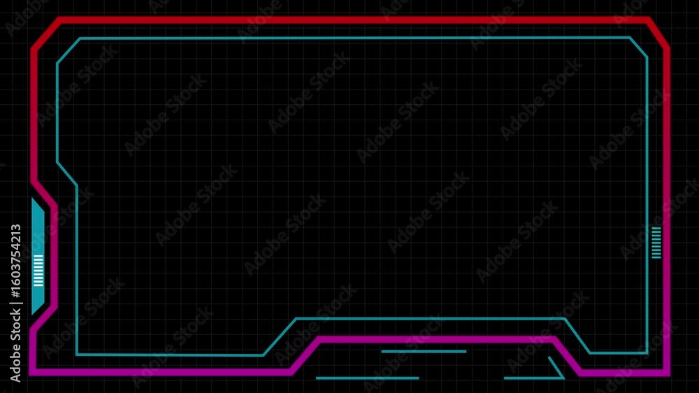 Poster 4k hud futuristic hologram vhs sci fi viewfinder games loop animation. technological futuristic sci 