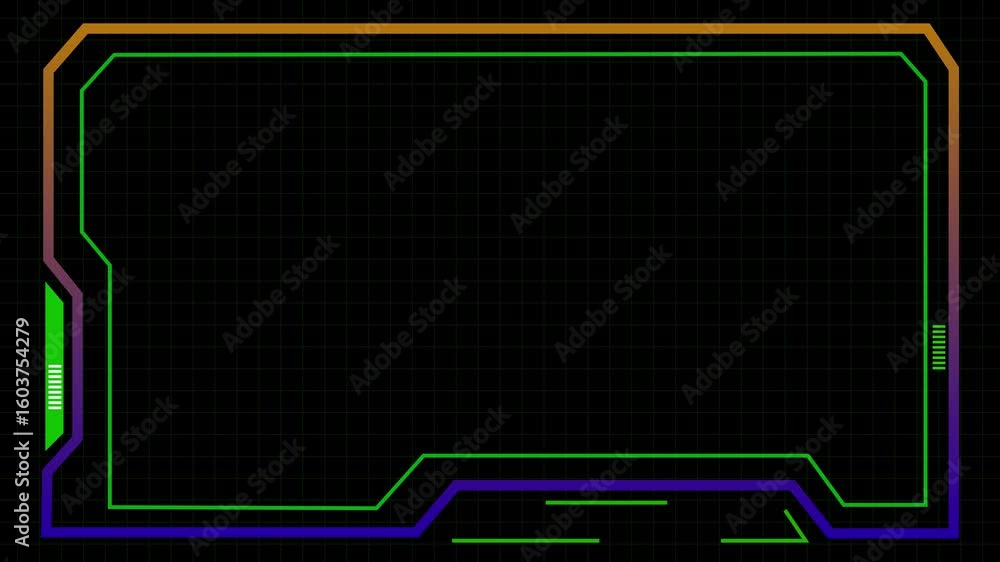 Poster 4k hud futuristic hologram vhs sci fi viewfinder games loop animation. technological futuristic sci 