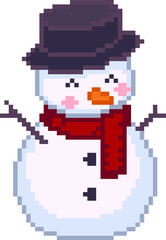 Fototapeta premium pixel illustration of snowman