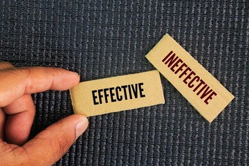 Effective and ineffective words. decision concept. Effective