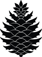 Christmas pinecone silhouette vector graphic design