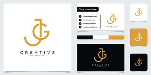 Initial JG or GJ letter logo design vector